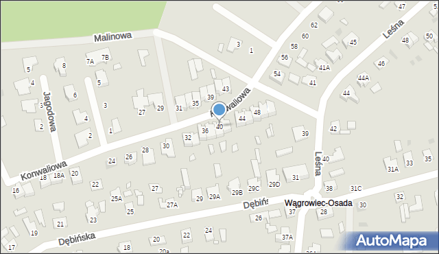 Wągrowiec, Konwaliowa, 40, mapa Wągrowiec