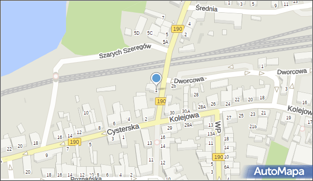 Wągrowiec, Kościuszki Tadeusza, gen., 1, mapa Wągrowiec