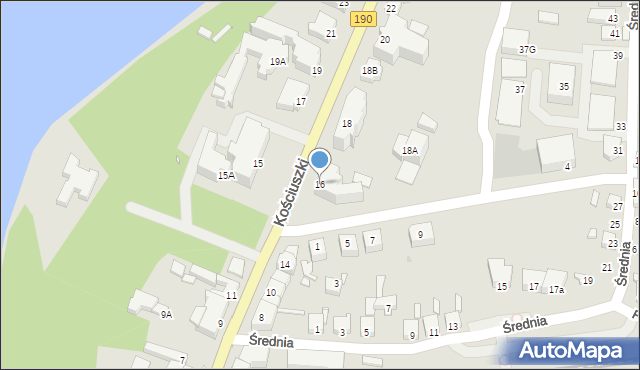 Wągrowiec, Kościuszki Tadeusza, gen., 16, mapa Wągrowiec