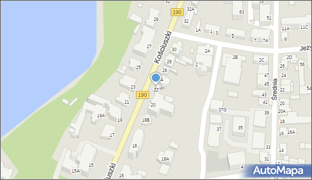 Wągrowiec, Kościuszki Tadeusza, gen., 22, mapa Wągrowiec