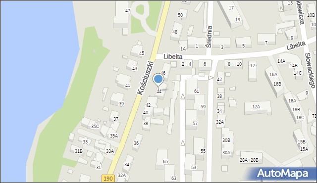 Wągrowiec, Kościuszki Tadeusza, gen., 44, mapa Wągrowiec