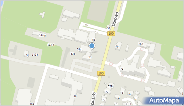 Wągrowiec, Kościuszki Tadeusza, gen., 53A, mapa Wągrowiec