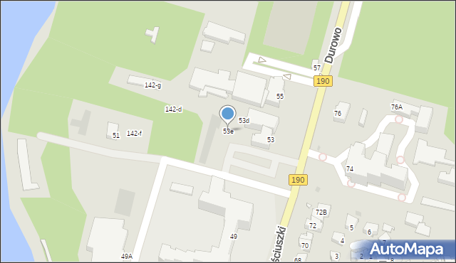 Wągrowiec, Kościuszki Tadeusza, gen., 53e, mapa Wągrowiec