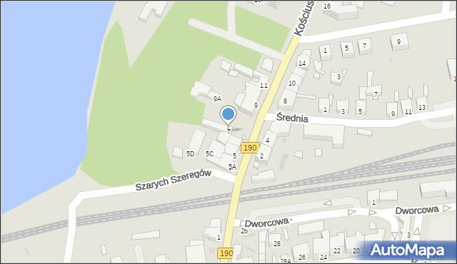 Wągrowiec, Kościuszki Tadeusza, gen., 7, mapa Wągrowiec