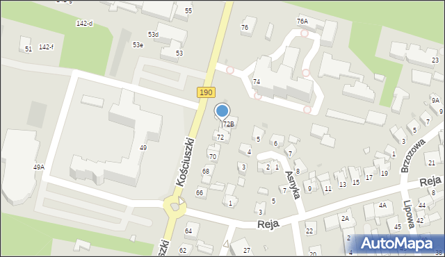 Wągrowiec, Kościuszki Tadeusza, gen., 72A, mapa Wągrowiec