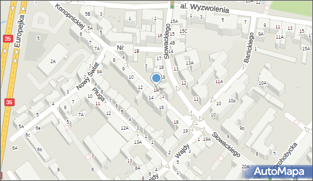 Wałbrzych, Konopnickiej Marii, 1A, mapa Wałbrzycha