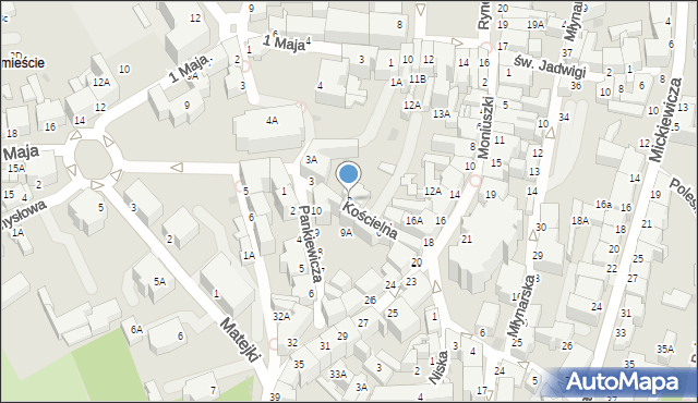 Wałbrzych, Kościelna, 2, mapa Wałbrzycha