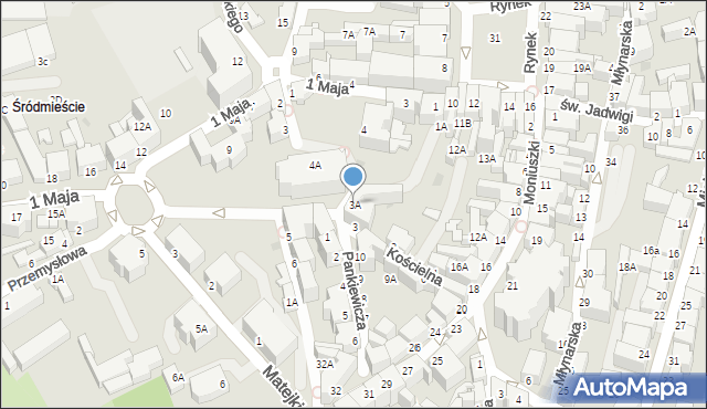 Wałbrzych, Kościelna, 3A, mapa Wałbrzycha