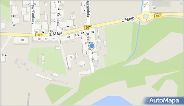 Wałbrzych, Kolejarska, 3, mapa Wałbrzycha