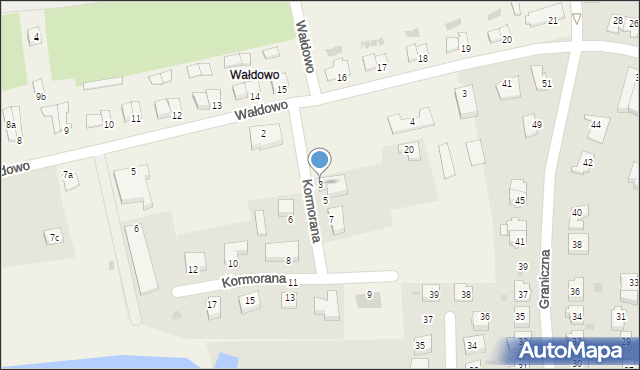 Wałdowo, Kormorana, 3, mapa Wałdowo