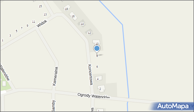 Walendów, Koncertowa, 8, mapa Walendów