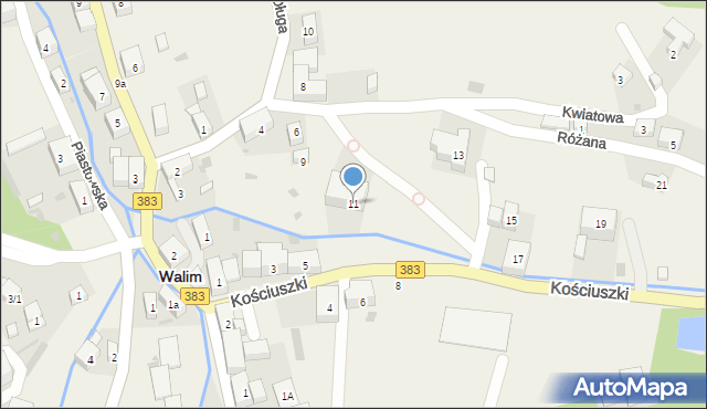 Walim, Kościuszki Tadeusza, gen., 11, mapa Walim