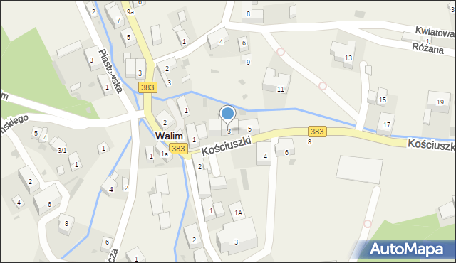 Walim, Kościuszki Tadeusza, gen., 3, mapa Walim
