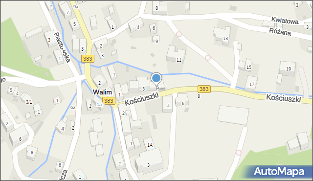 Walim, Kościuszki Tadeusza, gen., 7, mapa Walim