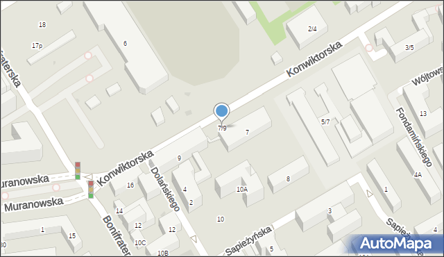 Warszawa, Konwiktorska, 7/9, mapa Warszawy