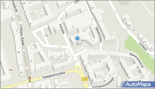 Warszawa, Kopernika Mikołaja, 201, mapa Warszawy