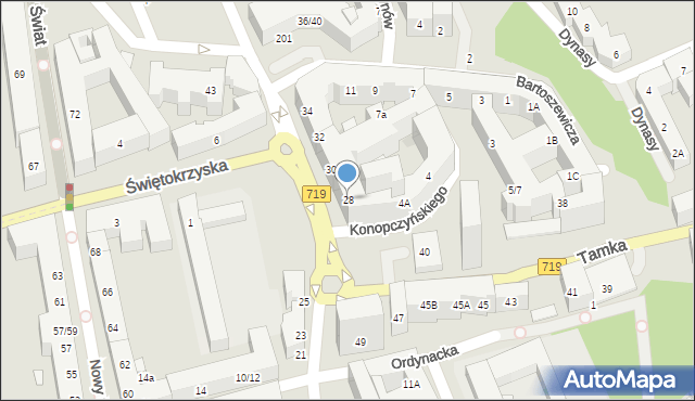 Warszawa, Kopernika Mikołaja, 28, mapa Warszawy