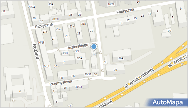 Warszawa, Koźmińska, 1B, mapa Warszawy