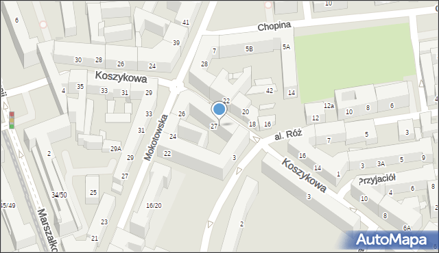 Warszawa, Koszykowa, 5/27, mapa Warszawy