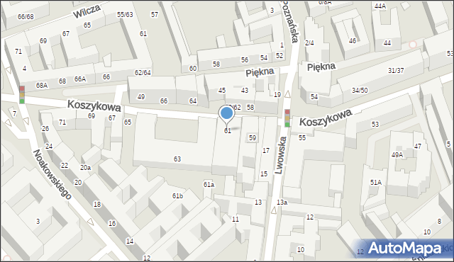Warszawa, Koszykowa, 61, mapa Warszawy