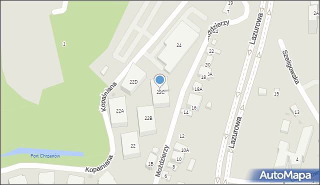 Warszawa, Kopalniana, 22C, mapa Warszawy
