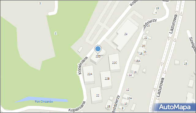 Warszawa, Kopalniana, 22D, mapa Warszawy