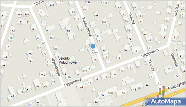 Warszawa, Kontuszowa, 3, mapa Warszawy