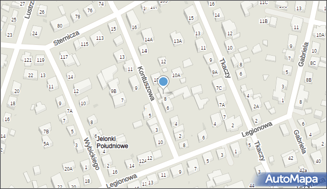 Warszawa, Kontuszowa, 8A, mapa Warszawy