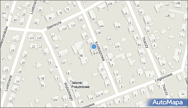 Warszawa, Kontuszowa, 9, mapa Warszawy