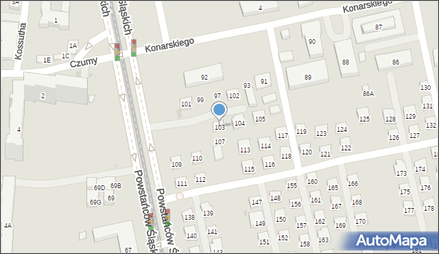 Warszawa, Konarskiego Stanisława, 103, mapa Warszawy