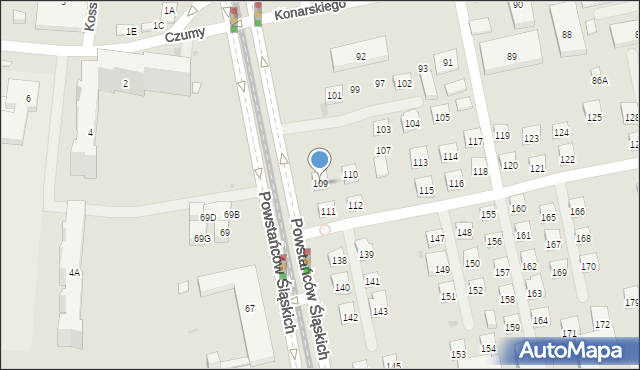 Warszawa, Konarskiego Stanisława, 109, mapa Warszawy