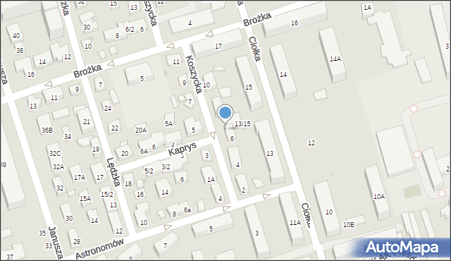 Warszawa, Koszycka, 6a, mapa Warszawy