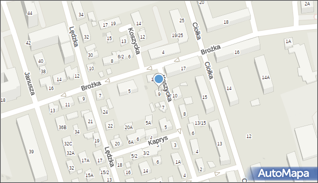 Warszawa, Koszycka, 9a, mapa Warszawy