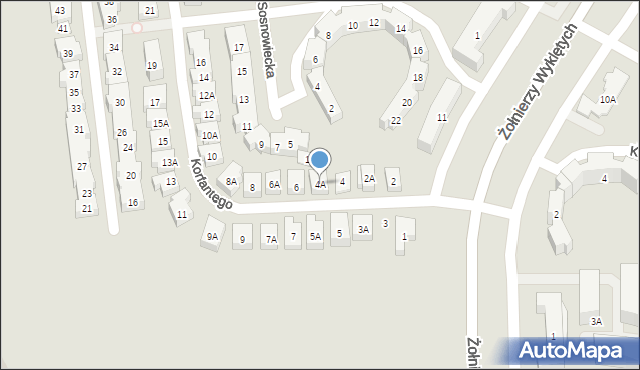 Warszawa, Korfantego Wojciecha, 4A, mapa Warszawy