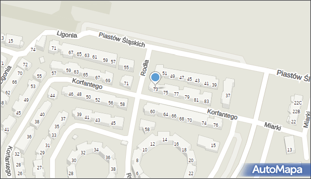 Warszawa, Korfantego Wojciecha, 73, mapa Warszawy