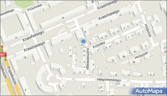 Warszawa, Kochowskiego Wespazjana, 17, mapa Warszawy