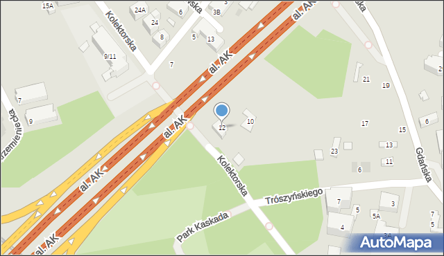 Warszawa, Kolektorska, 12, mapa Warszawy