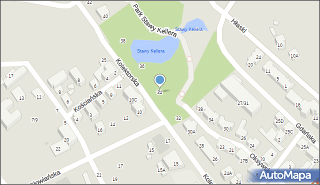 Warszawa, Kolektorska, 34, mapa Warszawy