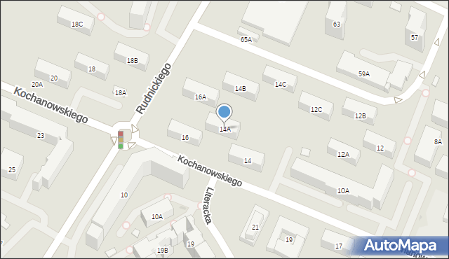 Warszawa, Kochanowskiego Jana, 14A, mapa Warszawy