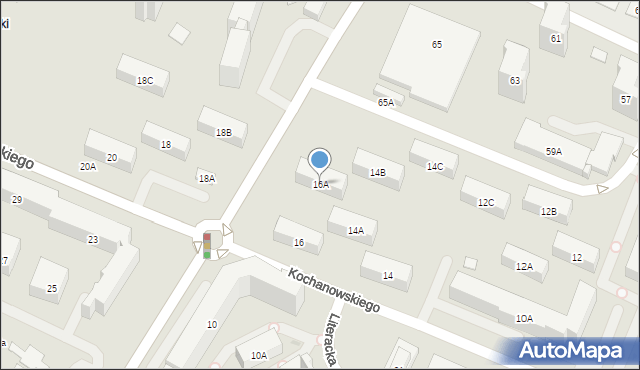Warszawa, Kochanowskiego Jana, 16A, mapa Warszawy