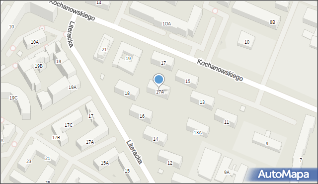 Warszawa, Kochanowskiego Jana, 17A, mapa Warszawy