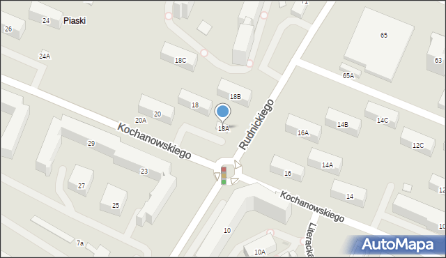 Warszawa, Kochanowskiego Jana, 18A, mapa Warszawy