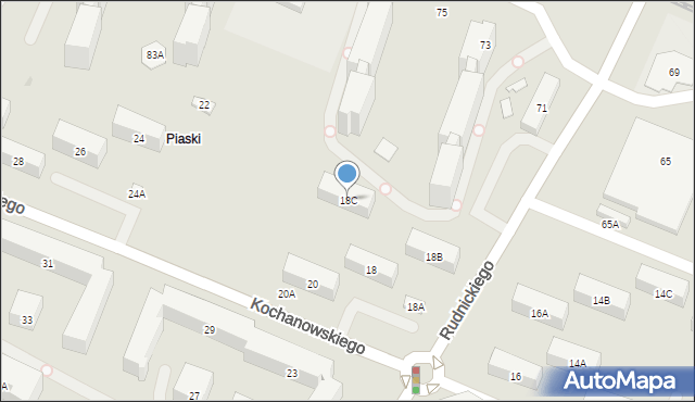 Warszawa, Kochanowskiego Jana, 18C, mapa Warszawy