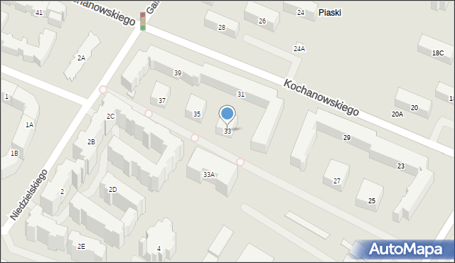 Warszawa, Kochanowskiego Jana, 33, mapa Warszawy