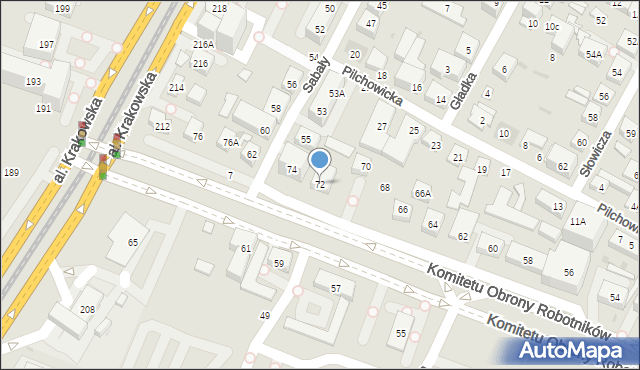 Warszawa, Komitetu Obrony Robotników, 72, mapa Warszawy