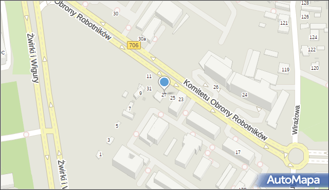 Warszawa, Komitetu Obrony Robotników, 27, mapa Warszawy