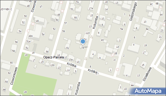 Warszawa, Kolumba Krzysztofa, 9, mapa Warszawy