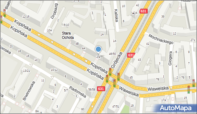 Warszawa, Kopińska, 2/4, mapa Warszawy