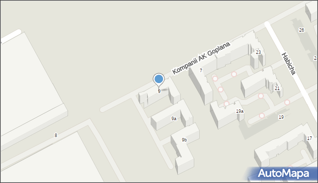 Warszawa, Kompanii AK Goplana, 9, mapa Warszawy