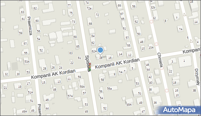 Warszawa, Kompanii AK Kordian, 18, mapa Warszawy